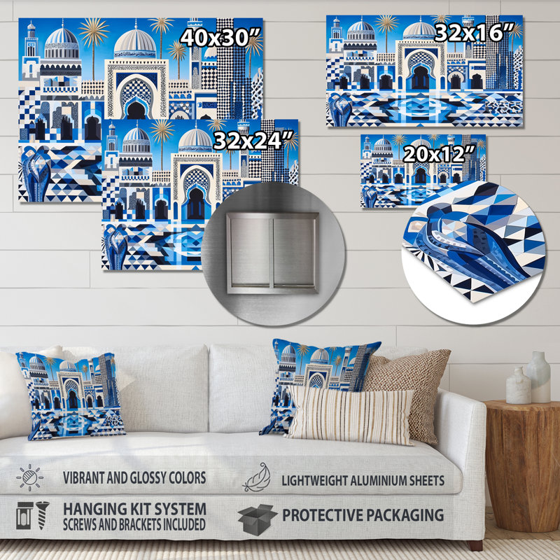 Motif géométrique de l'Islam, Fès, Maroc I - décoration murale en métal, impression traditionnelle