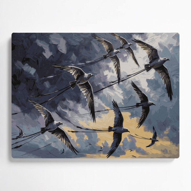 «Birds Mississippi Kite Grey», art mural en métal, H 240 po x l 240 po x P 0,05 po