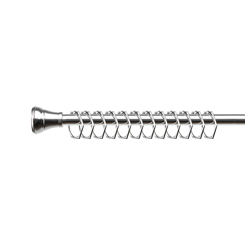 Chrome Rustproof Zinc Alloy Shower Curtain Hooks Set of 12