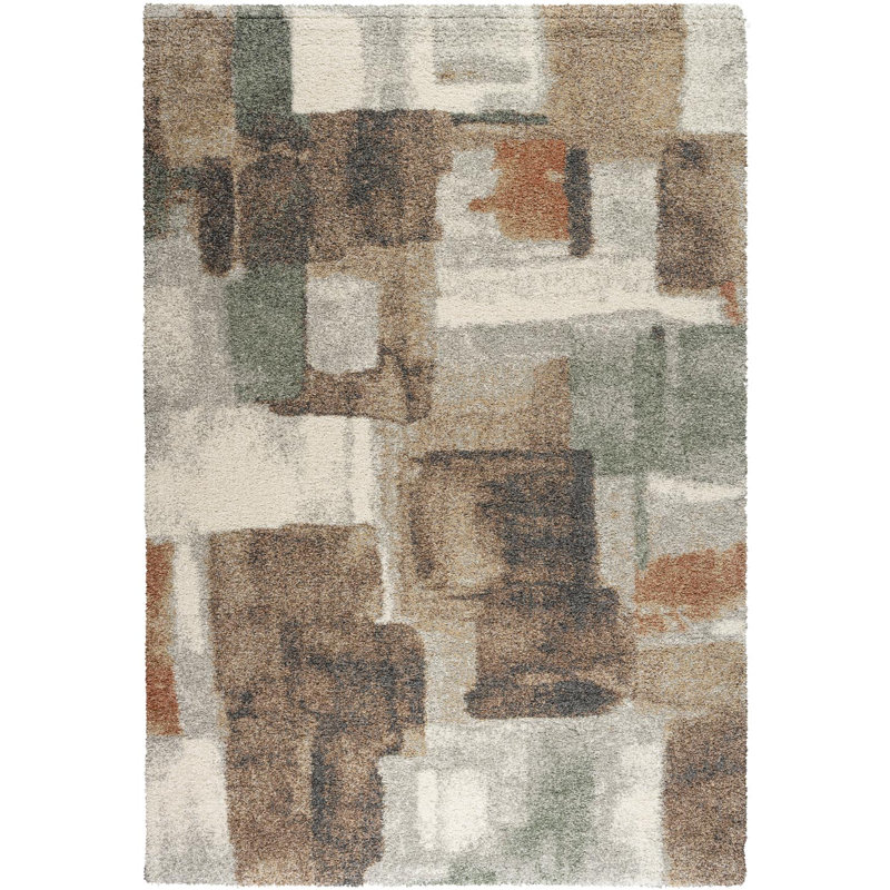 Abstract 80cm X 150cm Area Rug, Rectangle 133 x 195 cm, Brown