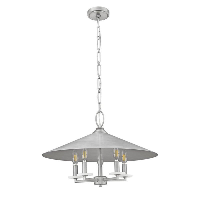 Luminaire suspendu 5 pouces Tammi 22 pouces, Argent argent, Argent argent