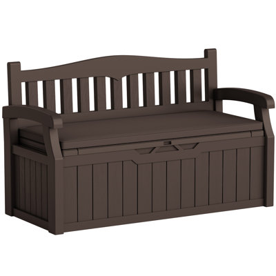80-Gallon Plastic Storage Bench With Removable Cushion, Backrest & Armrests, Lockable Lid For All-Weather Indoor Outdoor Use On Patio, Garage, Entrywa by Furmax