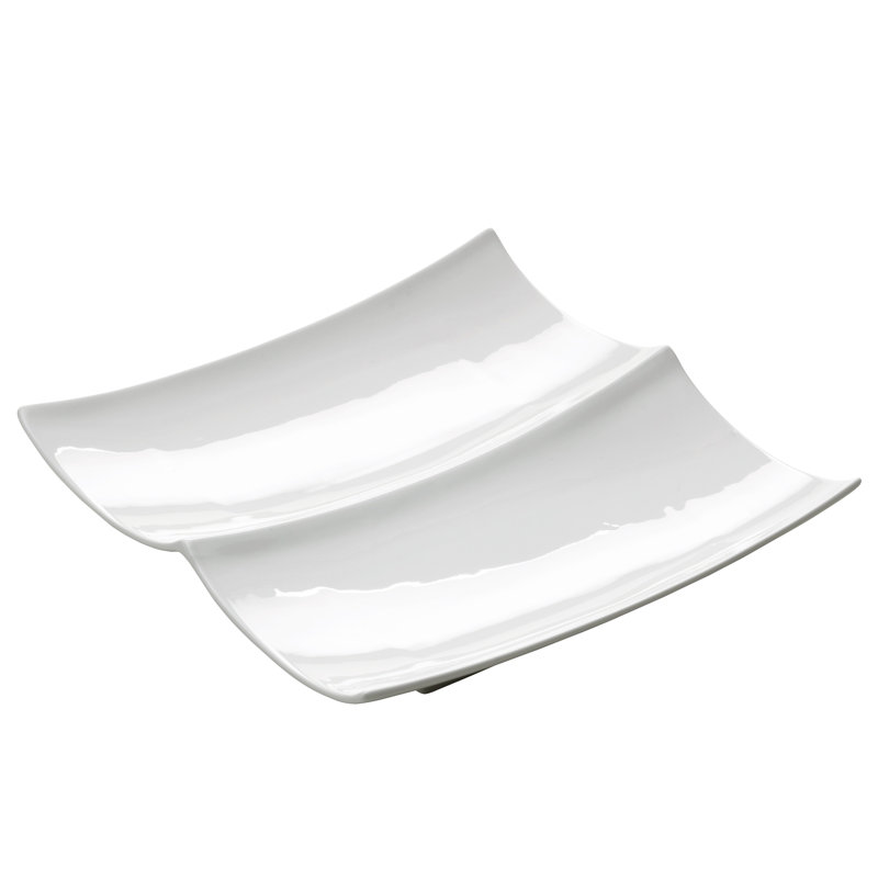 Maxwell&Williams East Meets West Porcelain Platter, 4cm H x 26.5cm W x 26.5cm D
