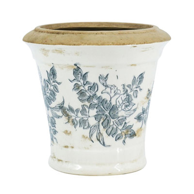 Ceramic Planter with Floral Pattern
