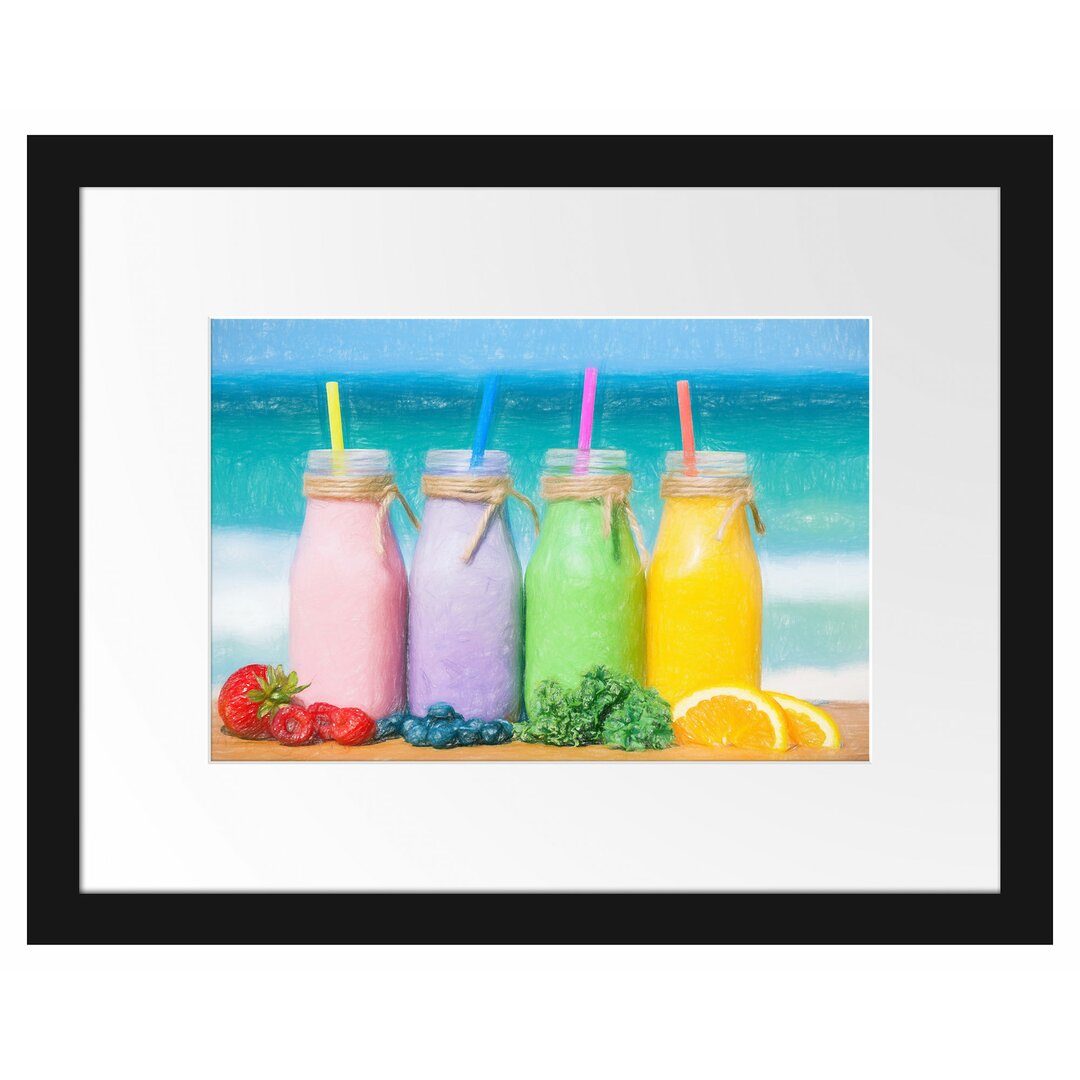 Gerahmter Fotodruck Smoothies in verschiedenen Farben