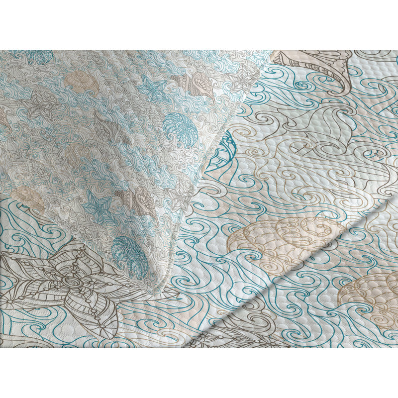 King White Quilted Bedspread Set with Pillow Shams