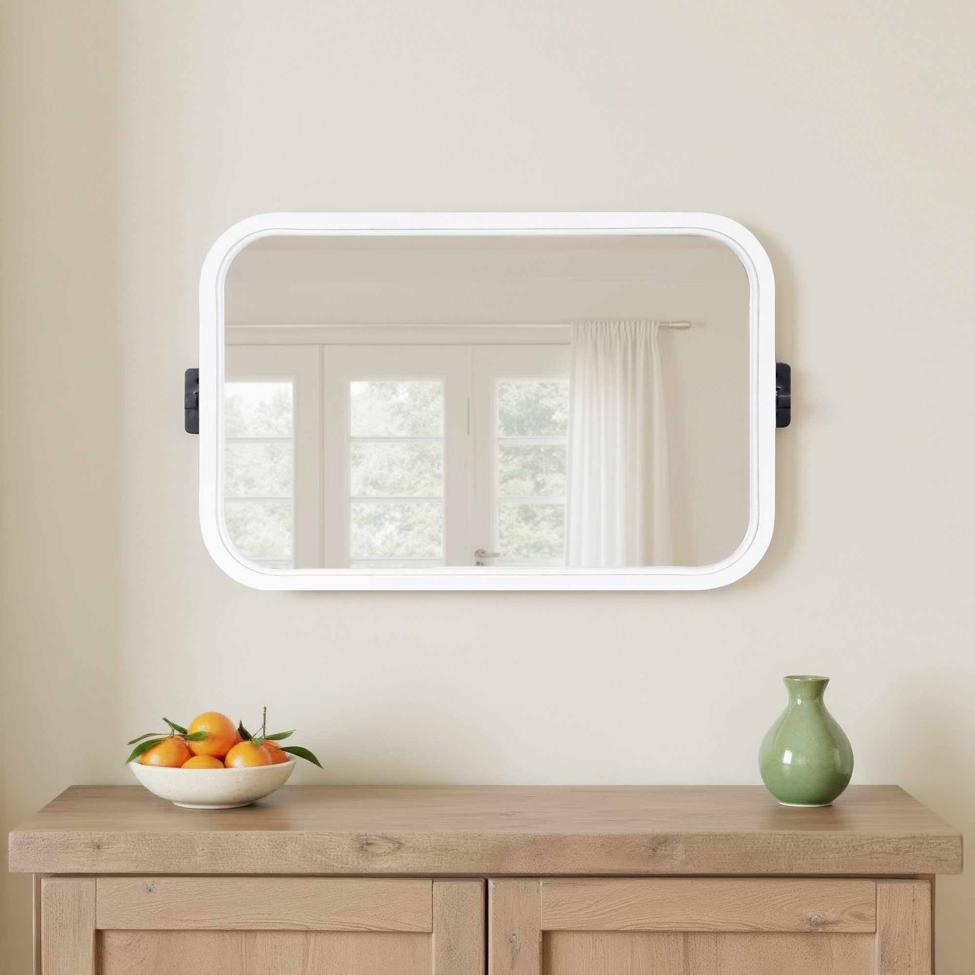 Collin Solid Wood Mirror, 20" x 30", White