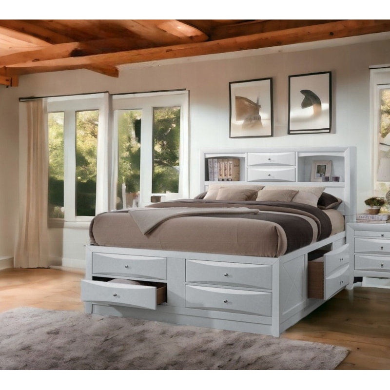 Ireland Bookcase Bed, King, White