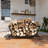 Mobile Metal Firewood Log Rack with Wheels Indoor/Outdoor