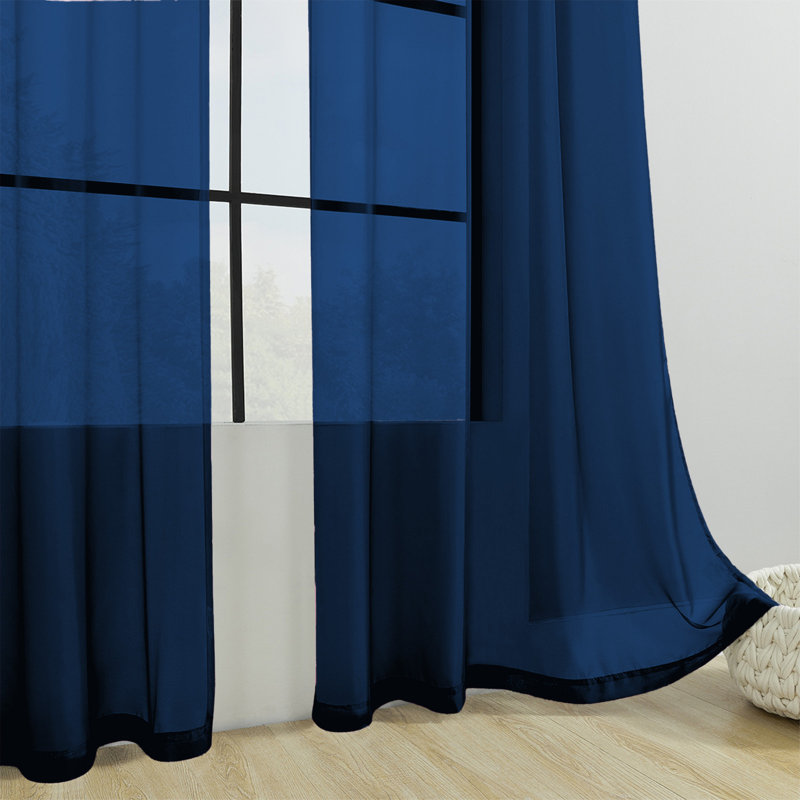 Rideaux de couleur unie Rideaux de gaze Rideaux semi-ombrés Rideaux en polyester Rideaux décoratifs à travers les tringles