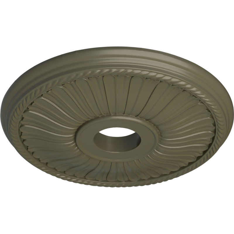 Médaillon de plafond Endurathane Baile, DE 20 po x P 3 1/2 po x P 1 5/8 po (convient aux auvents jusqu'à 3 1/4 po), finition de boue Mississippi peinte à la main