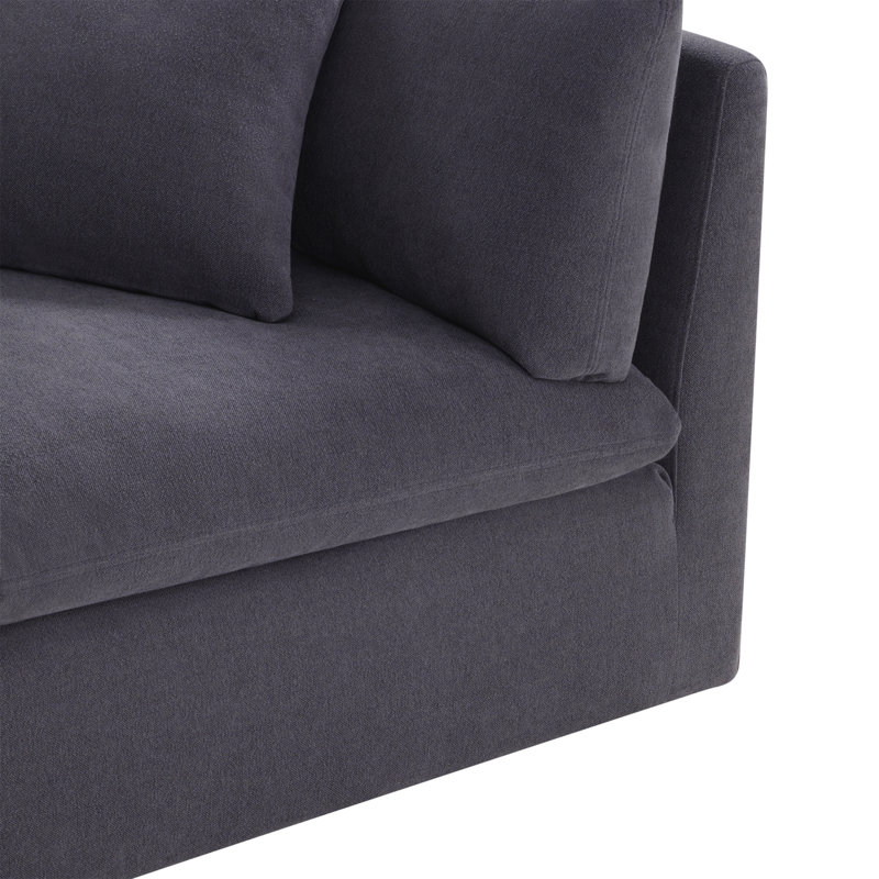 Canapé modulaire rembourré 81 po Annabella, Chenille de performance en zinc Willow