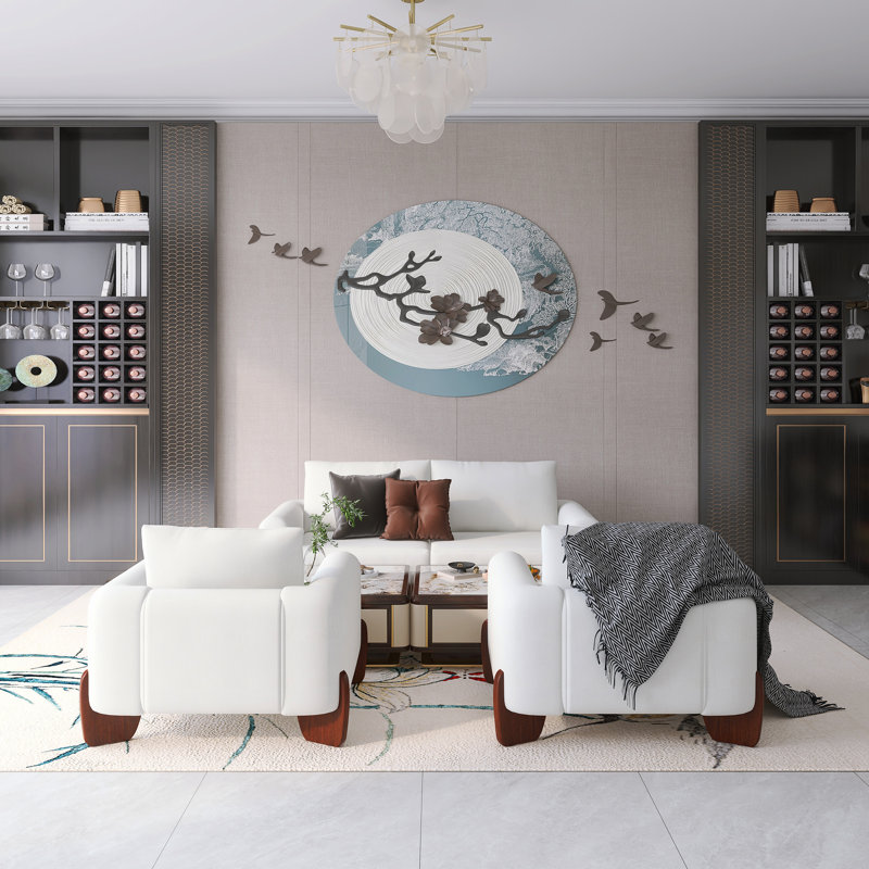 Ensemble de canapé moderne 74,2 "avec causeuse et deux fauteuils, Beige