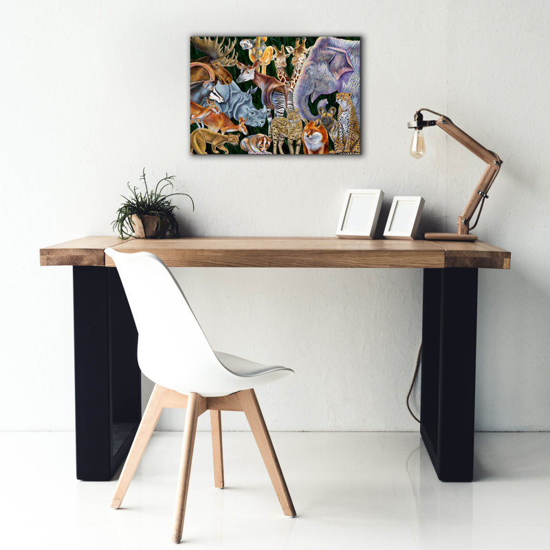  «Animaux du monde» par Tim Jeffs, art mural sur toile, 26 po x 18 po