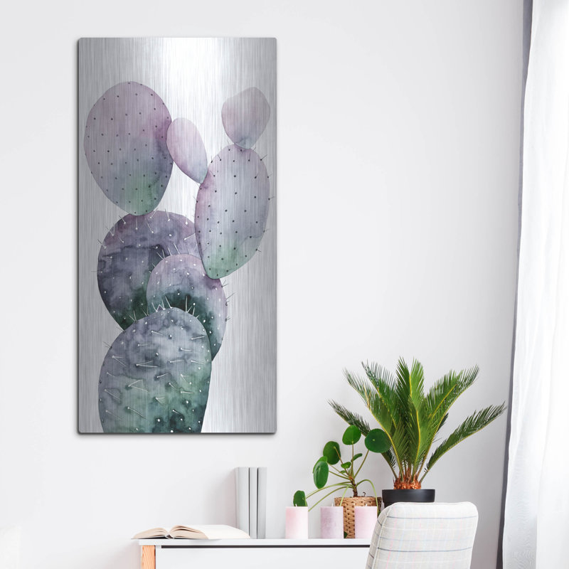"Cactus mauve I" par Grace Popp, H 48 po x l 24 po