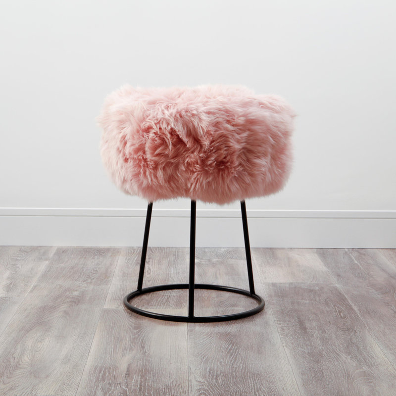 Ordaz Iron Accent Stool, Blush Pink