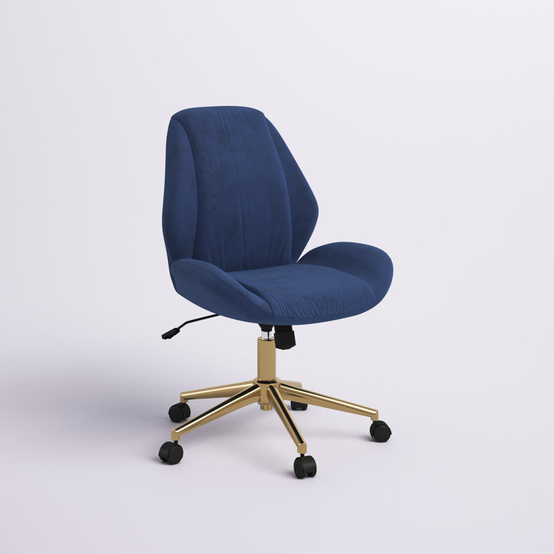 Suzette Velvet Task Chair, Blue