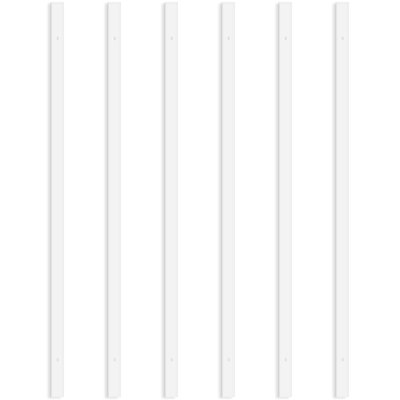 Luxrite 8FT H Track Light Rail, Single Circuit 120V H-Type Track System, Compatible with Standard H Track Heads, Track Rail with End Caps White 6 Pack