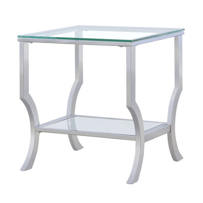 Chrome Glass Square Top End Table