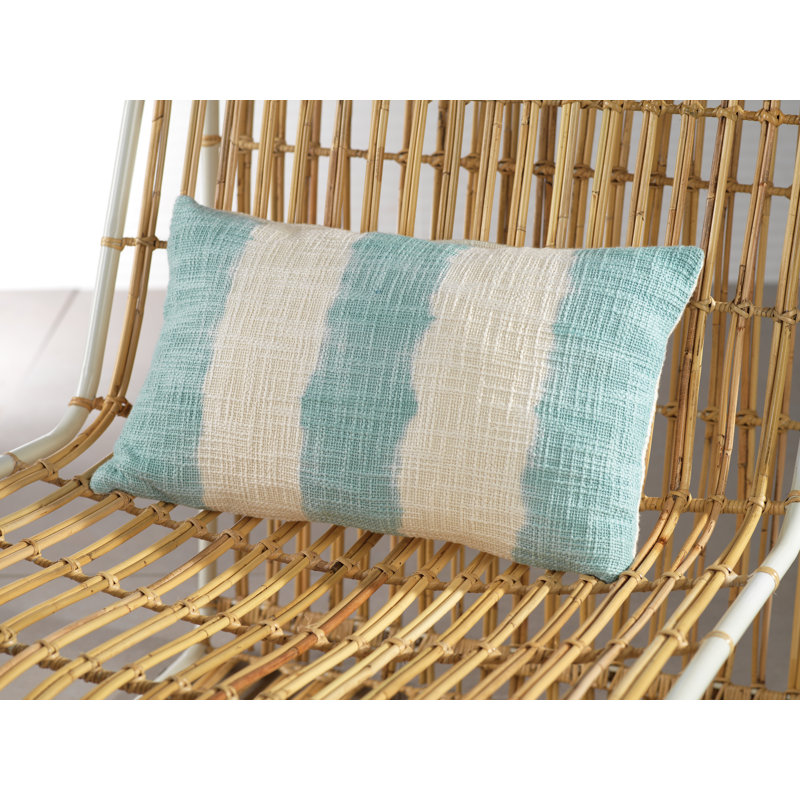 Naxos Blue Tie Dye Cotton Lumbar Throw Pillow 12" x 20"