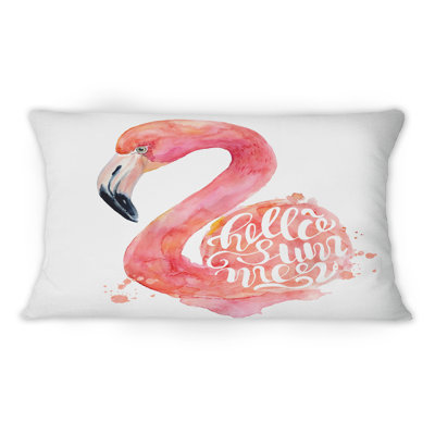 Coussin Pink Flamingo On White II