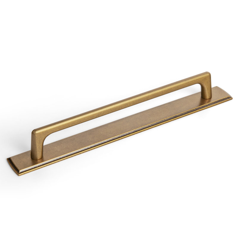 Poignée de bar classique avec contre-plaque, 7.6", Laiton antique
