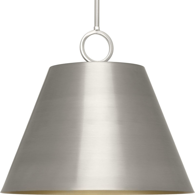 Nouveau luminaire suspendu Elda, Nickel brossé, H 15,25 po x l 17,87 po x P 17,87 po
