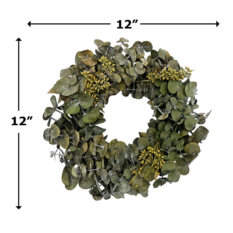 Preserved Spring Eucalyptus Wreath, 3" W x 12" H x 12" D