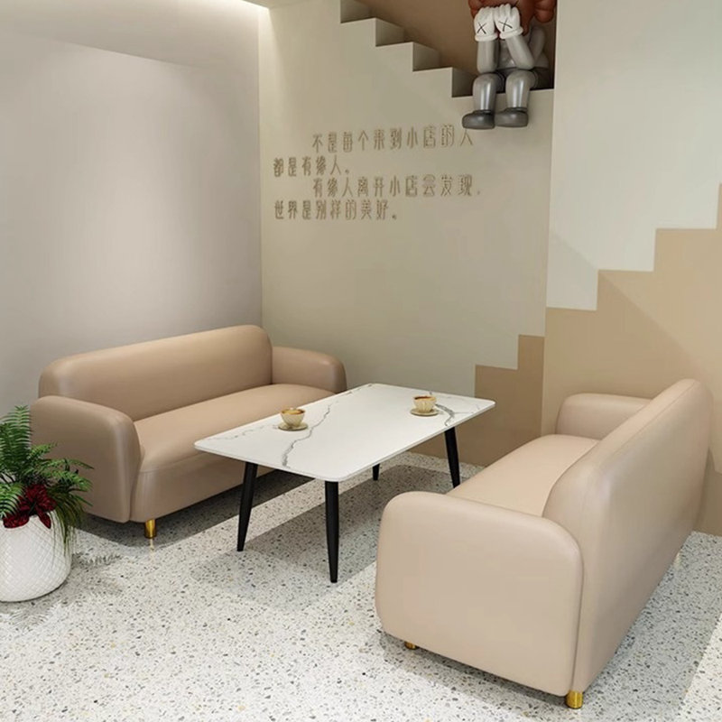 Banc rembourré en similicuir, Simili cuir brun clair