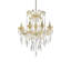 Lustre 35 "à 8 lumières DEL avec cristaux, or mat et cristal 35"