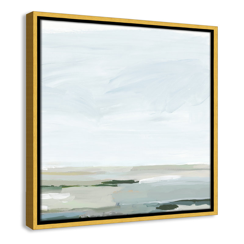 Catrena Pure Stillness - Floater Frame Painting Print on Canvas, 17.5" H x 17.5" W, Gold