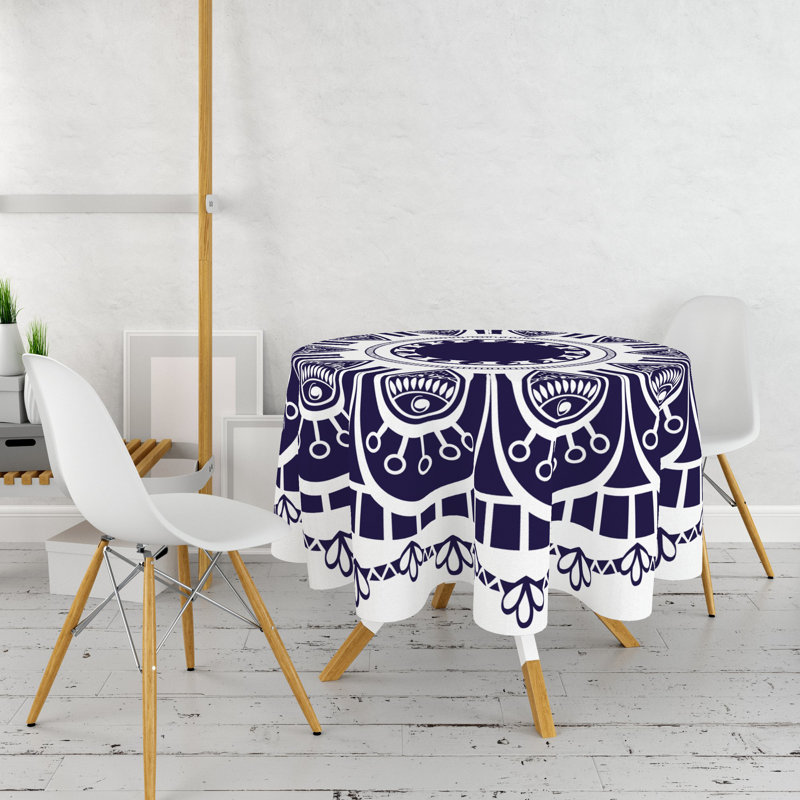 Elegant Round Tablecloth, 100% Polyester, 63.0 inches Diameter | 3D Printed Design, Machine Washable at 86°F | Perfect for Dining Room, Weddings & Special Occasions, Durable and Stylish Decoration
