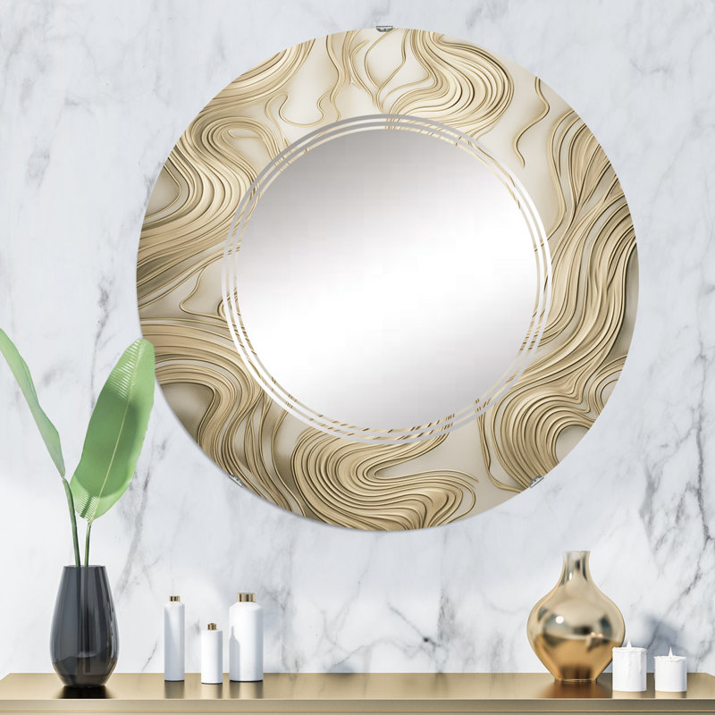 Blatnice - Miroir mural moderne rond, 32 po x 32 po