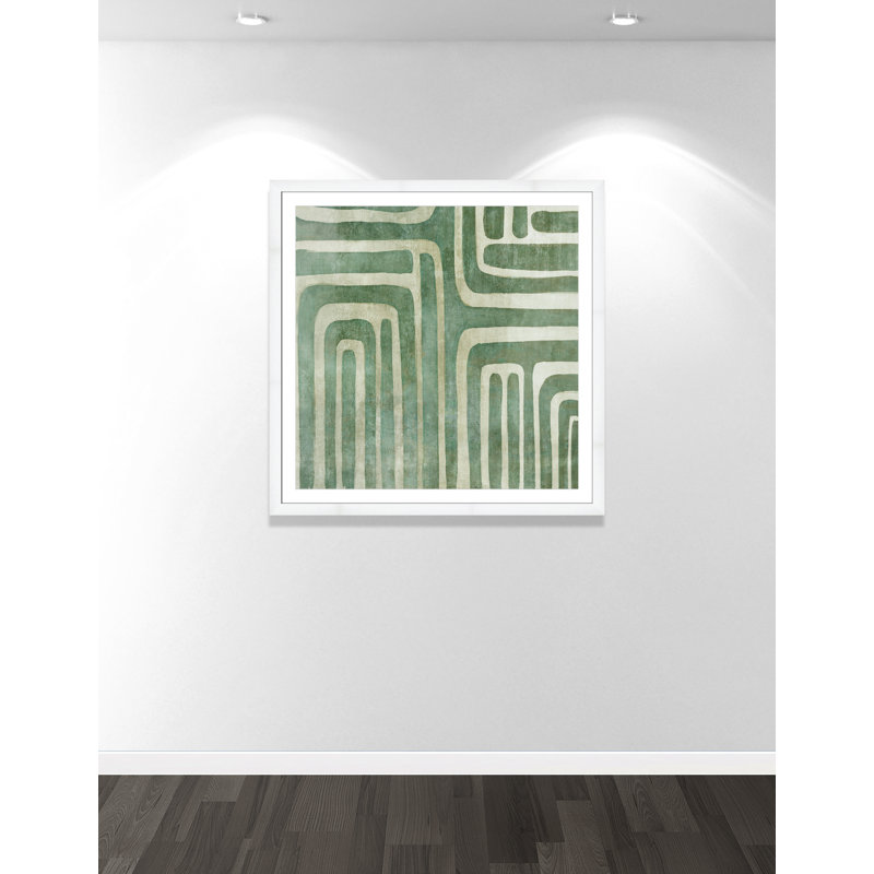 «Whimsical Green I Print» par Emma Peal, Cadre blanc, H 42,5 po x l 42,5 po