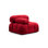 Élégant canapé 1 place rouge de 37,4 po x 37,4 po x 29,5 po | Structure en bois de hêtre et en carton, tissu 100% polyester | 28 dossier en mousse, accoudoirs amovibles, nettoyage à sec | Parfait pour les hôtels et les espaces de divertissement, conception personnalisable