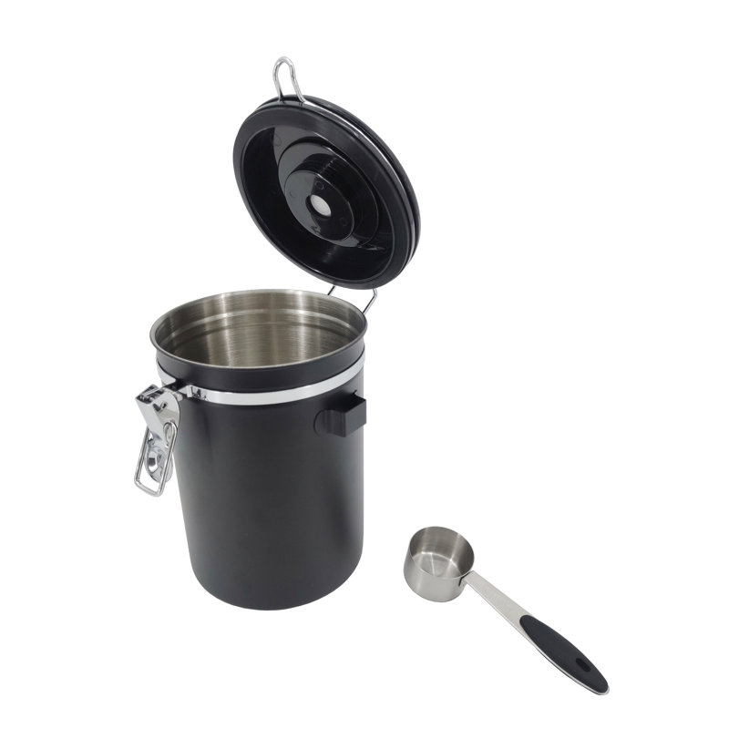 Airtight Sealed Coffee Bean Storage Canister With Expiration Date Dial - Co2 Valve Vacuum Sealed Coffee Container With Scoop For Beans Grounds 22344C24E0FC4B8C872F0A9B7C2D55C4