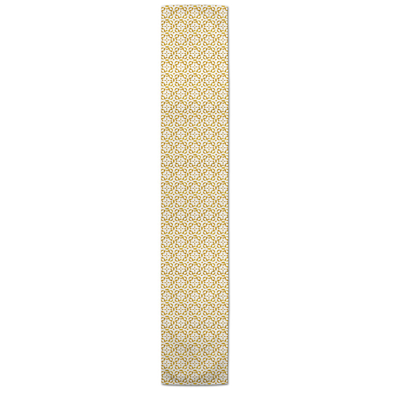 Milligan Tile Table Runner, 90" x 16", Yellow