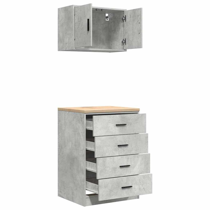 2 Piece Garage Cabinet Part Or Accessory, Concrete Grey