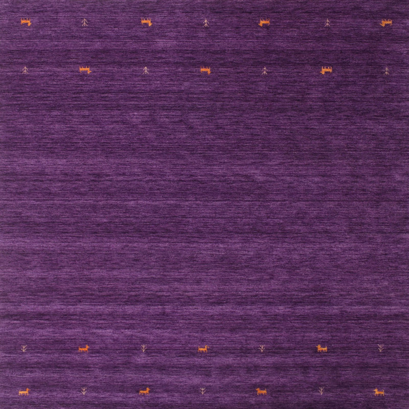 Tapis en violet/rose contemporain, Carré 5 pi