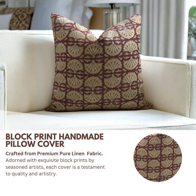 Pillow Cover, Square, 20"H x 20"W, Red Floral