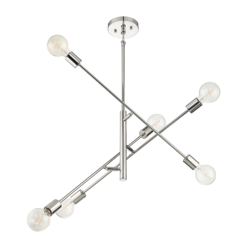 Mardiros 6-Light Chandelier, Nickel poli
