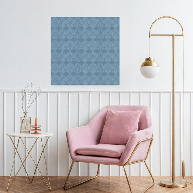 Art mural écailles bleues tissées, H 32 po x l 32 po