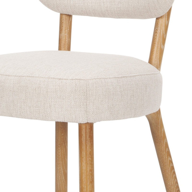 Chaise d'appoint de salle à manger rembourrée en tissu beige