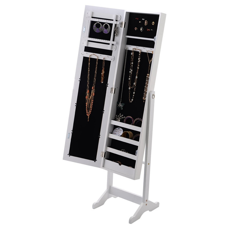 Freestanding Jewelry Armoire, White