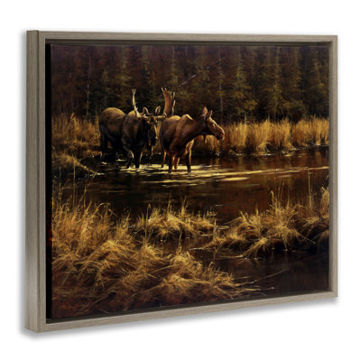 Cadre flottant Moose pair at Stream, conception de Paco Young