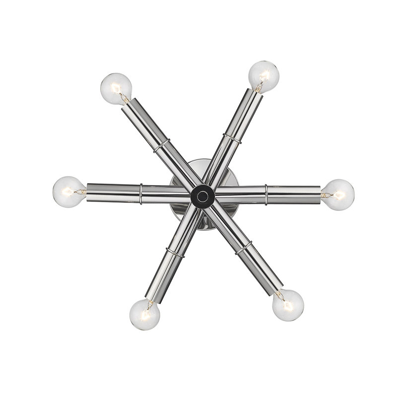 Aarran Semi Flush Mount, Polished Nickel