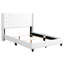 Élégant lit tapissier transitionnel blanc - H 50 po x l 66 po x P 86 po, tête de lit pour plus de facilité, rembourrage en mousse, matériau en polyuréthane, assemblage simple, tête de lit à long terme, rembourrage, assemblage principal requis, fabrication
