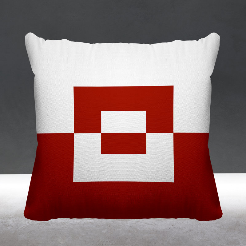 Coussin décoratif intérieur / extérieur Granger, L 15 po x H 15 po, Rouge