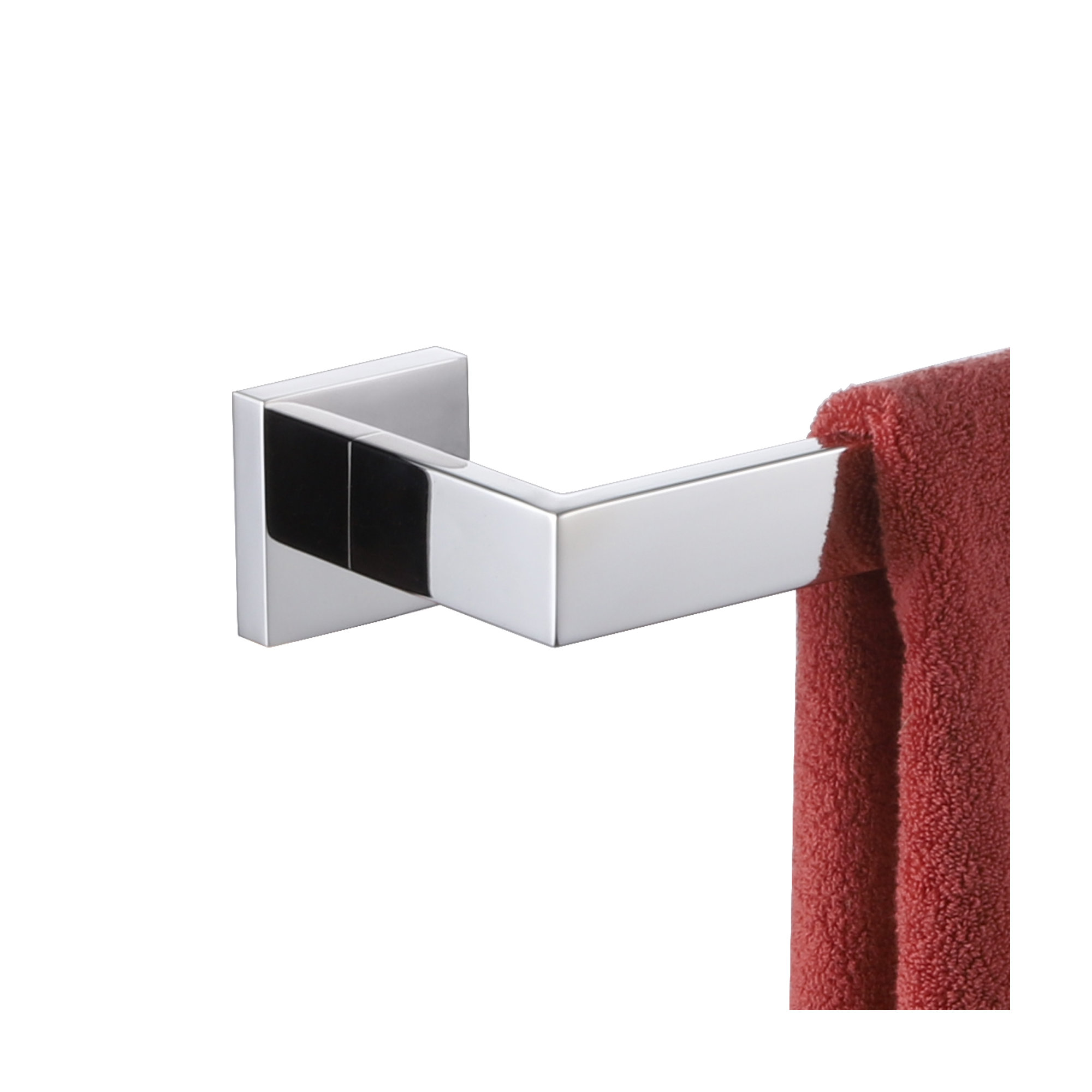 25.5" Wall Mounted Towel Bar, 2" H x 25.5" W x 3" D, Polished Chrome