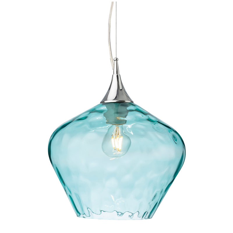 1 - Light Dome Pendant, Aqua